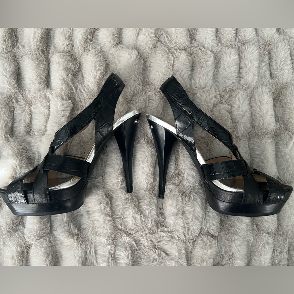 Genuine Snake Skin Leather -Michael Kors -Black Heels